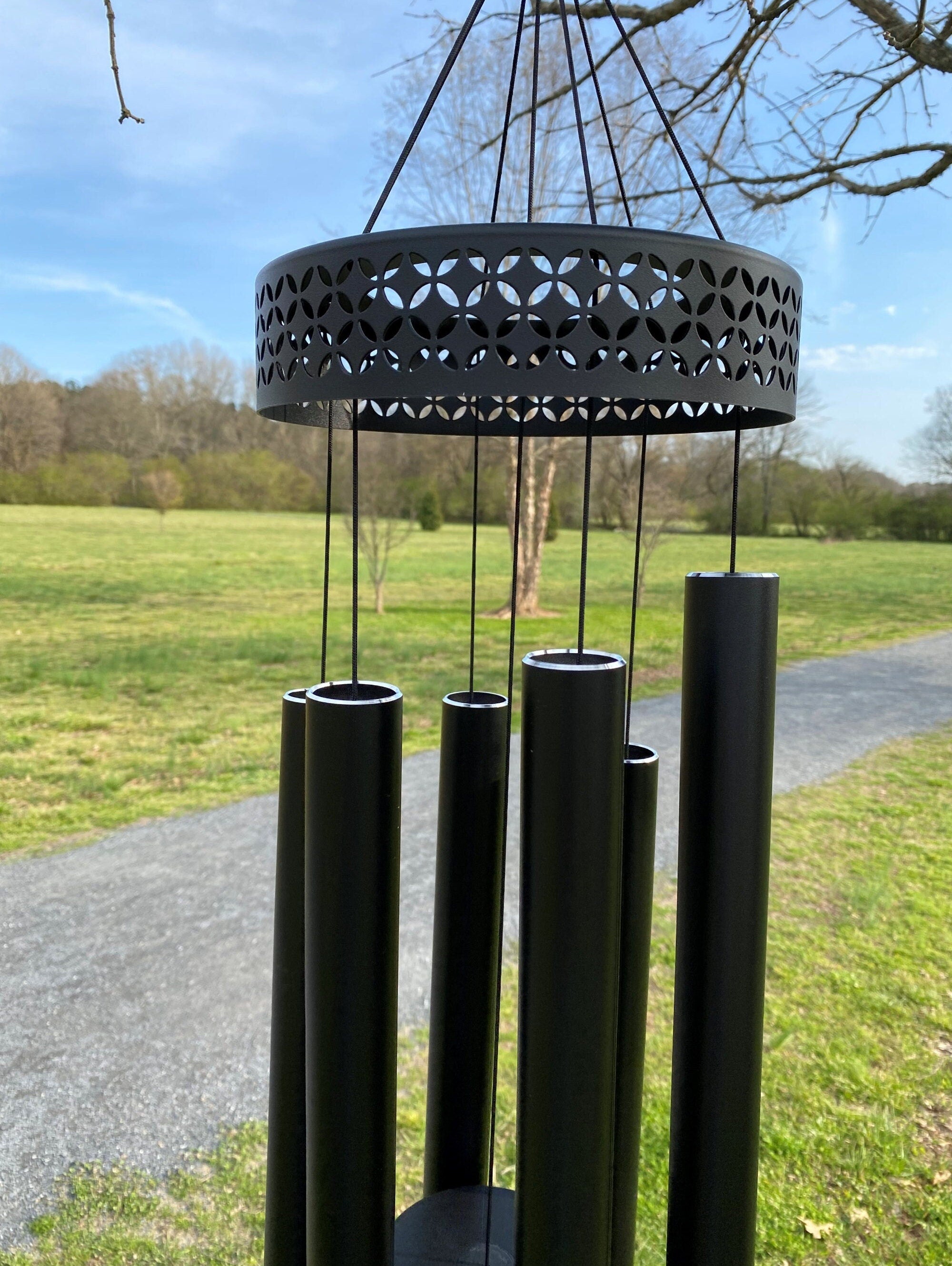 Joyous Windchimes, 60 Inch Large Deep Tone Black Color Metal Wind Chimes. the Beautiful Spirit Sound Can Create a Sense of Peace, Relaxation