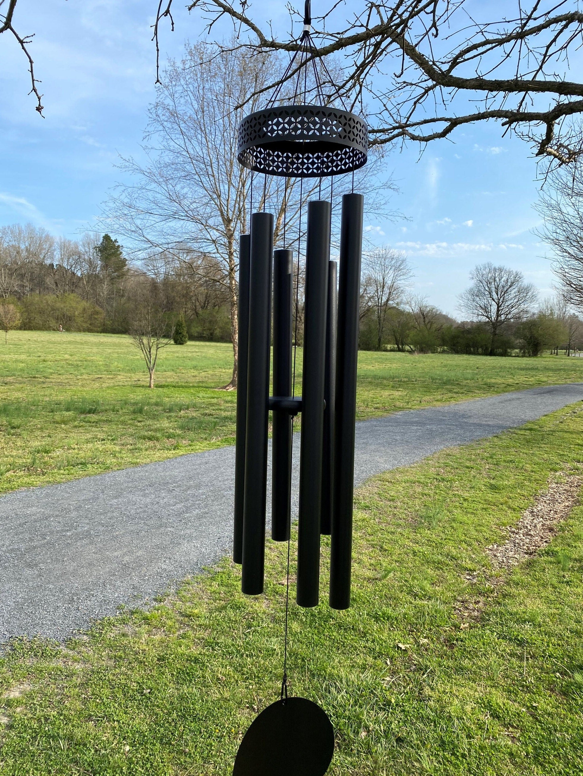 Joyous Windchimes, 60 Inch Large Deep Tone Black Color Metal Wind Chimes. the Beautiful Spirit Sound Can Create a Sense of Peace, Relaxation