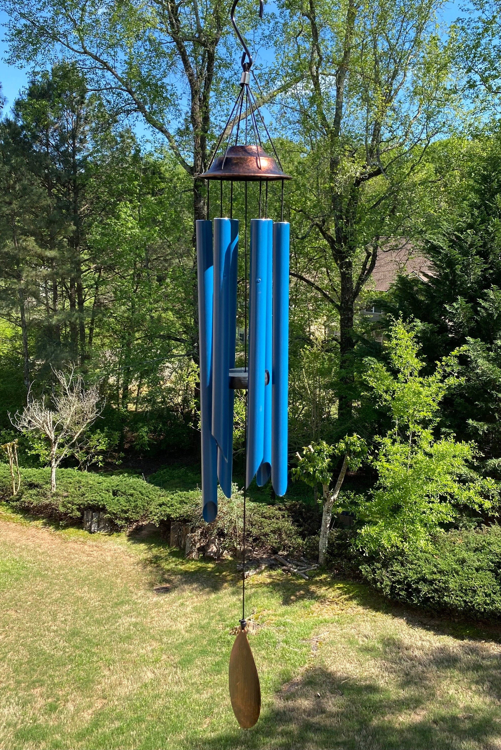 Joyous Wind Chimes, 40 Inch Deep Tone Blue Color Metal Wind Chimes. the Beautiful Spirit Sound Can Create a Sense of Peace and Relaxation