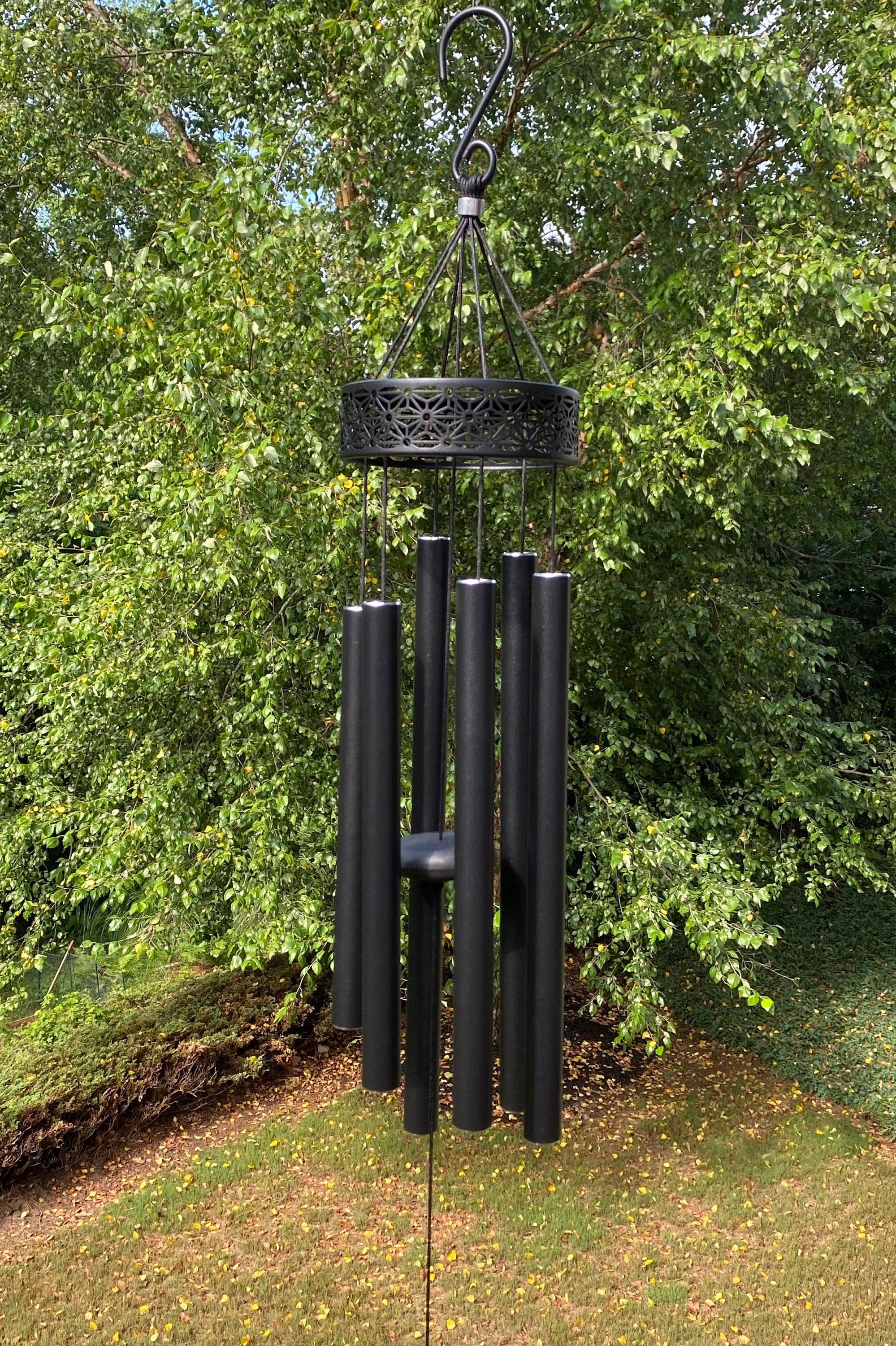 Classical Joys Wind Chimes, 38 Inch Black Harmonic Deep Tone Wind Chime with Decorative Pattern, the Beautiful Sound Surround Garden, Patio