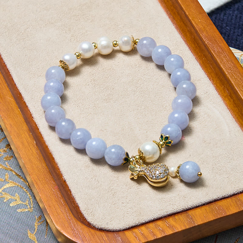 Inner Peace Jade & Aquamarine Bracelet Bangle Bundle 56-57mm