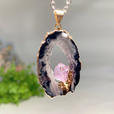 Irregular Druzy Amethyst Pendant 1.5-2 inch Crystal Healing