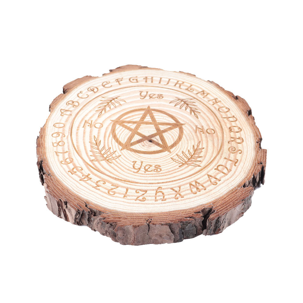Irregular Round Wooden Coaster Natural Wood 6.25-7.03 inch