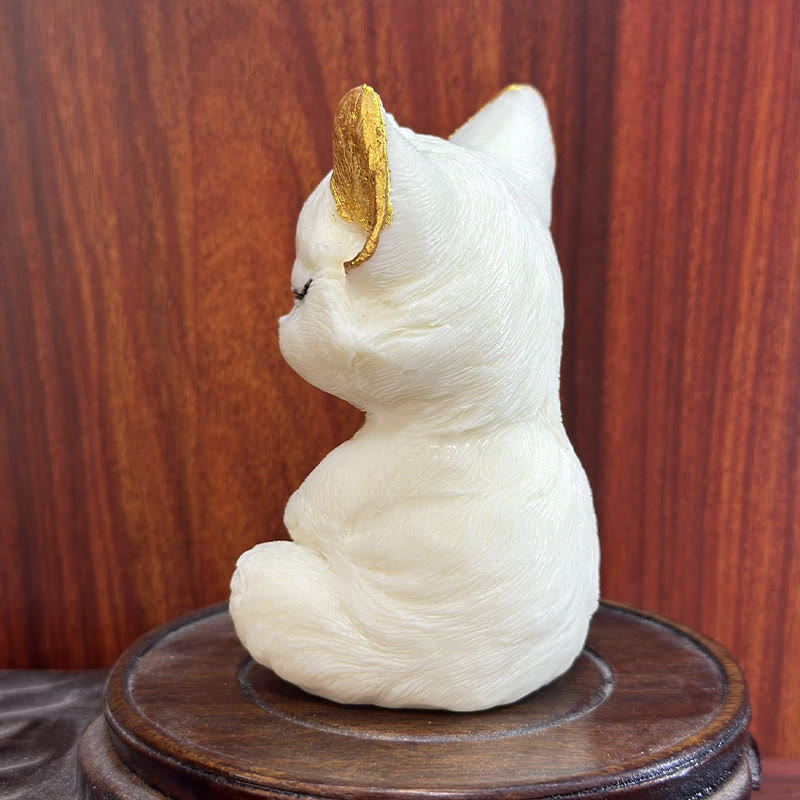 Ivory Fruit Nine-Tailed Fox Spiritual Animal Figurine 11cm
