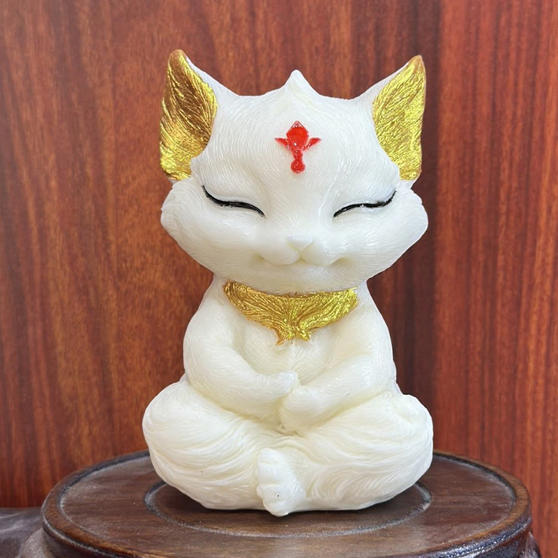 Ivory Fruit Nine-Tailed Fox Spiritual Animal Figurine 11cm