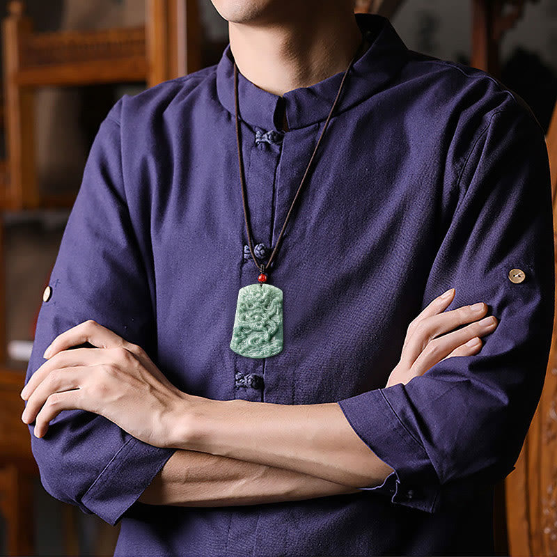 Jade Dragon Zodiac Necklace for Luck and Protection