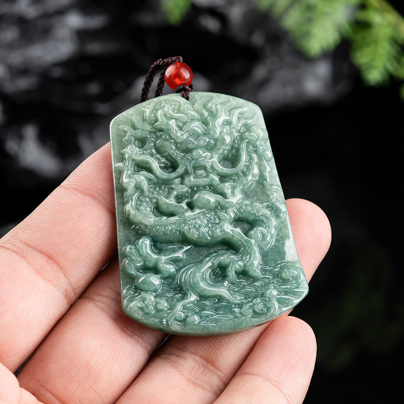 Jade Dragon Zodiac Necklace for Luck and Protection