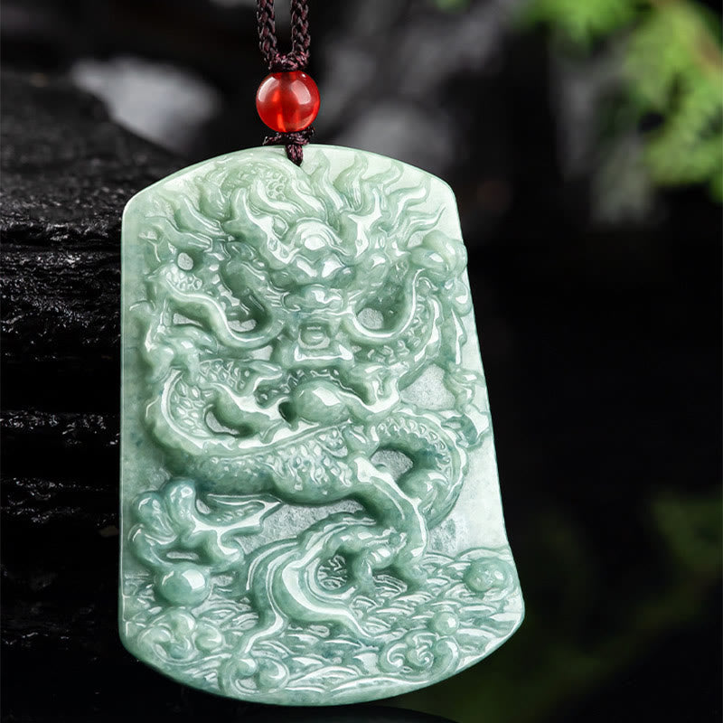 Jade Dragon Zodiac Necklace for Luck and Protection