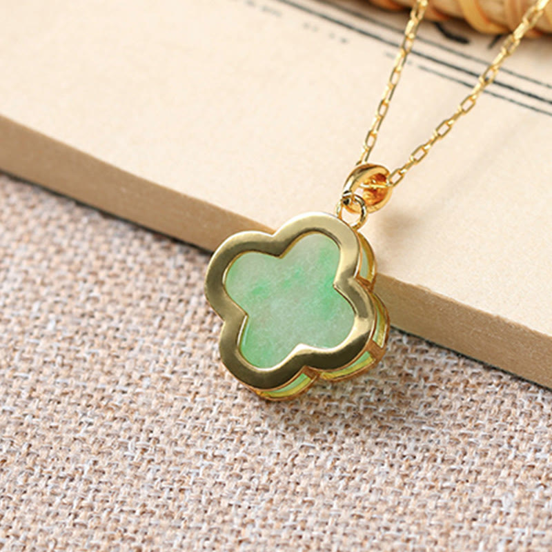 Jade Four Leaf Clover Luck Necklace Pendant