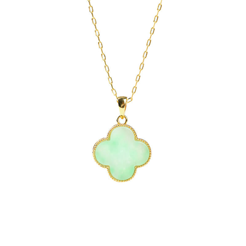 Jade Four Leaf Clover Luck Necklace Pendant