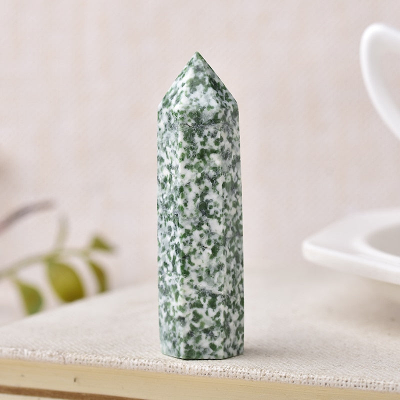 Jade Healing Tower for Heart Chakra Balance