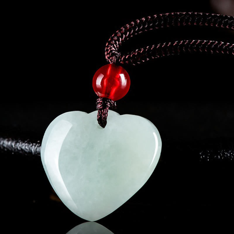 Jade Heart Prosperity Necklace Pendant for Abundance