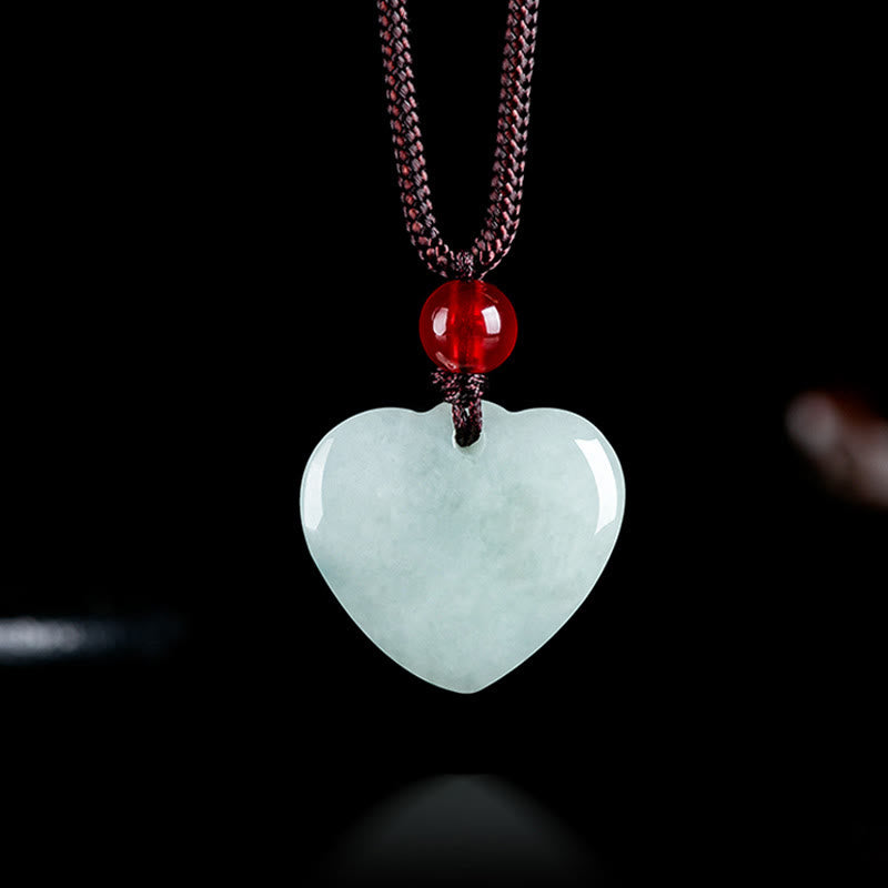 Jade Heart Prosperity Necklace Pendant for Abundance