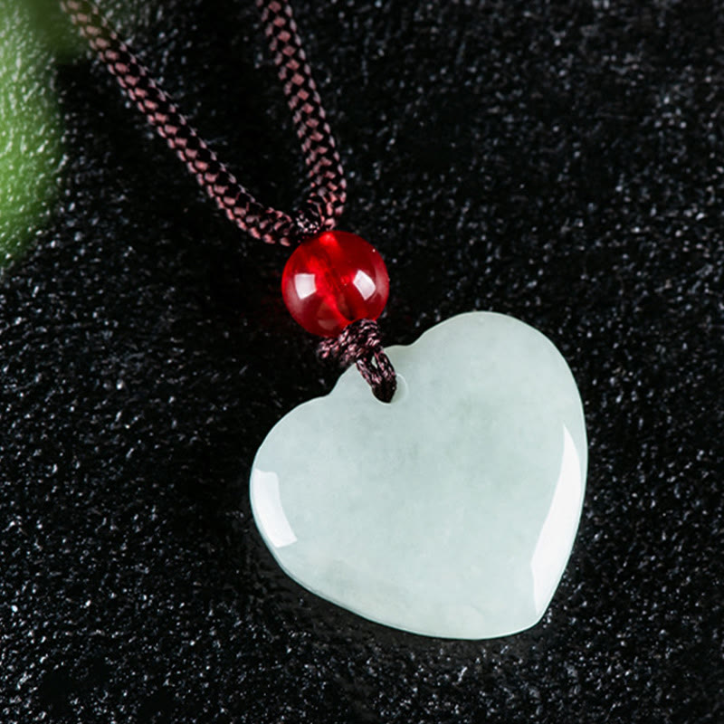 Jade Heart Prosperity Necklace Pendant for Abundance