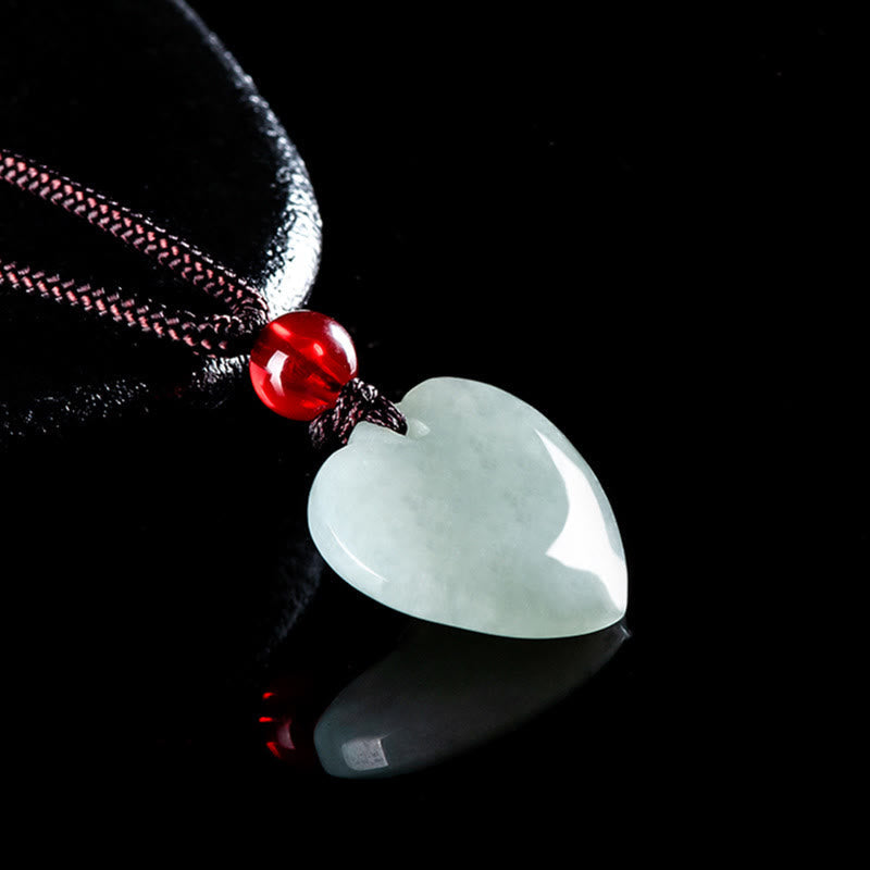 Jade Heart Prosperity Necklace Pendant for Abundance