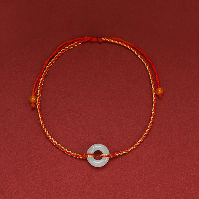 Jade Luck Abundance Braided Bracelet & Anklet with Peace Buckle