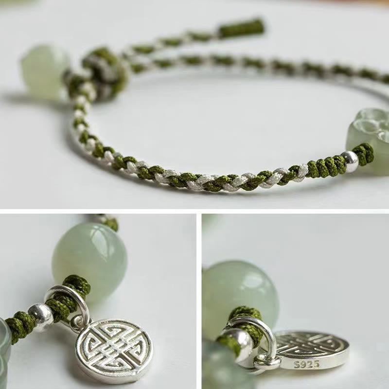 Jade Luck Prosperity Braided Bracelet 14-18cm | Healing Sounds