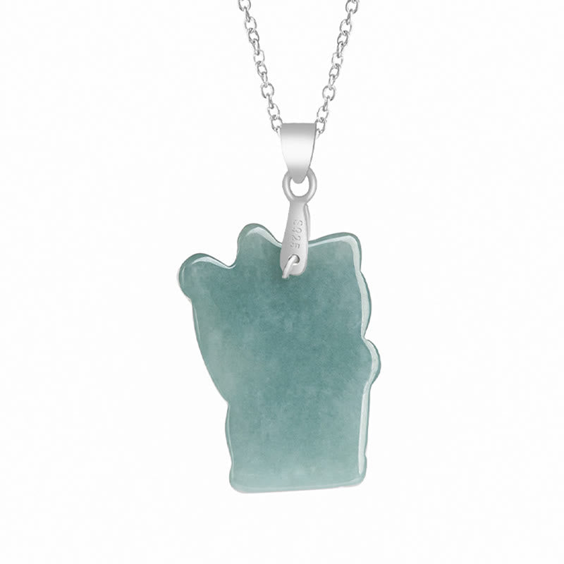 Jade Lucky Cat Abundance Necklace