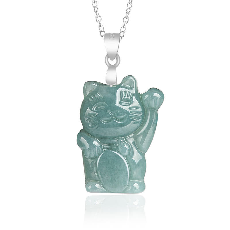 Jade Lucky Cat Abundance Necklace