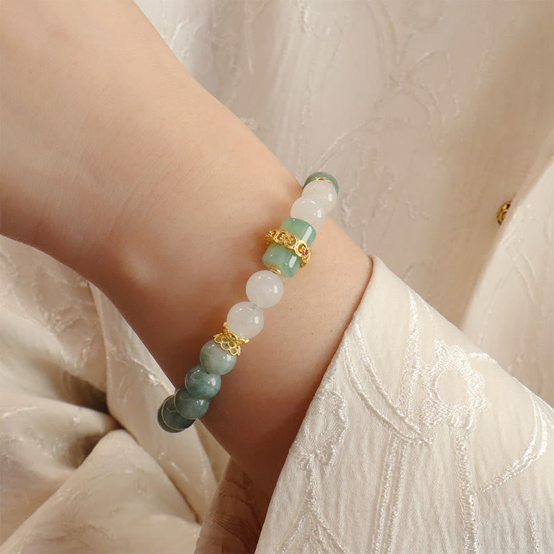 Jade Peace Buckle Bracelet | Single & Double Layer Luck Beads