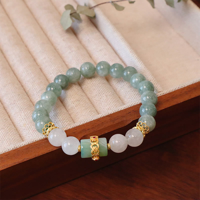 Jade Peace Buckle Bracelet | Single & Double Layer Luck Beads