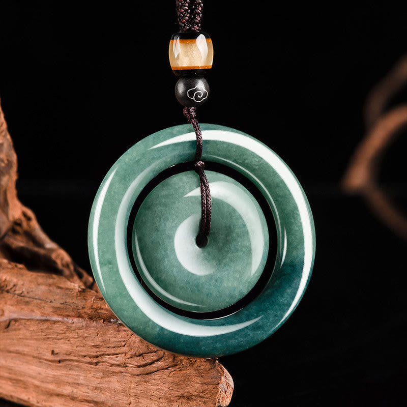 Jade Peace Buckle Necklace | Luck & Prosperity Pendant