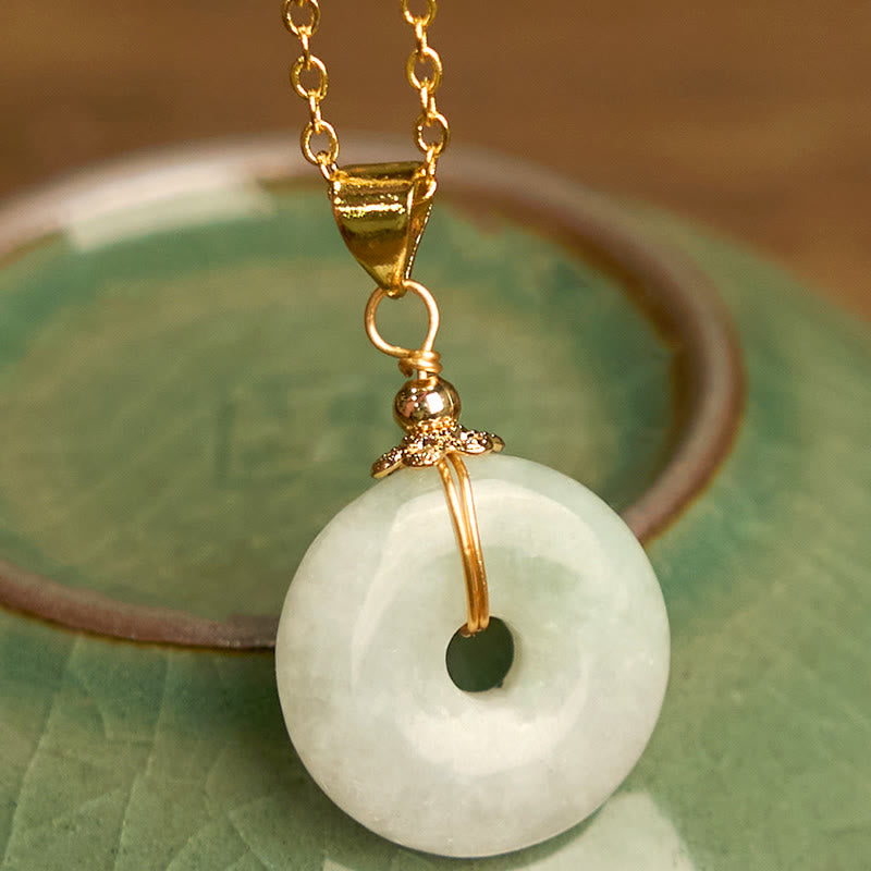 Jade Peace Buckle Necklace for Luck & Protection