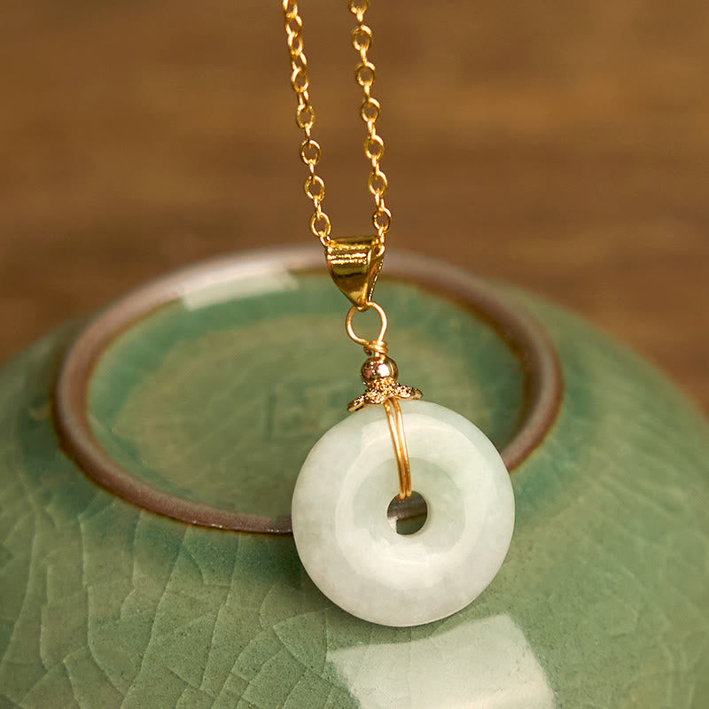 Jade Peace Buckle Necklace for Luck & Protection