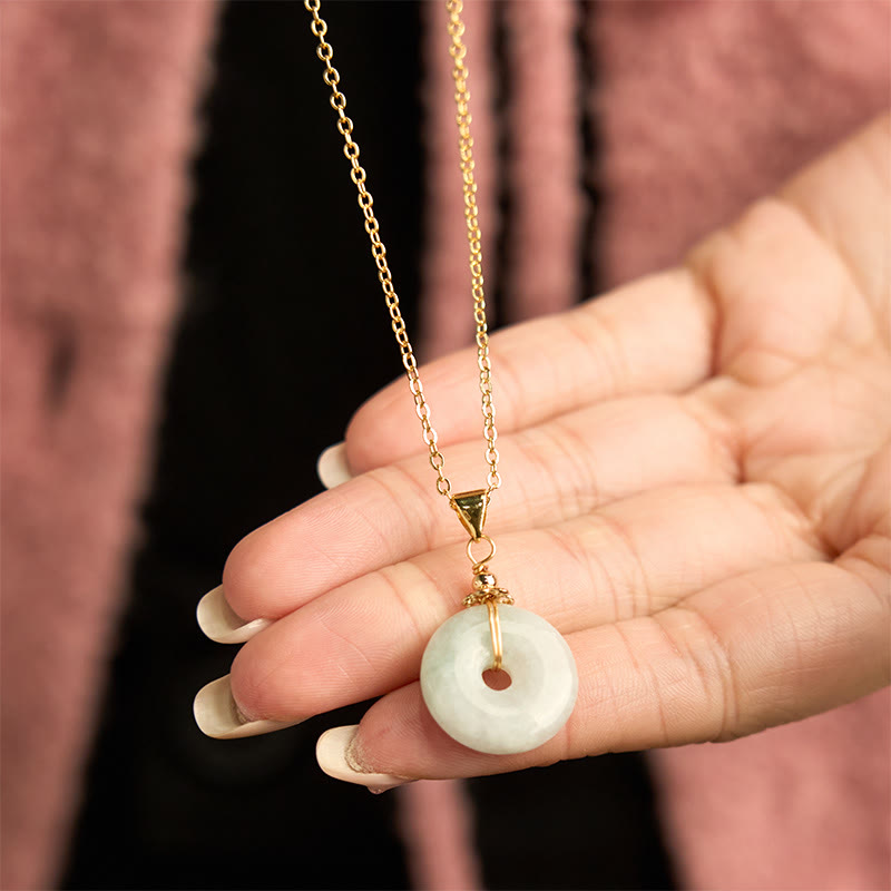 Jade Peace Buckle Necklace for Luck & Protection