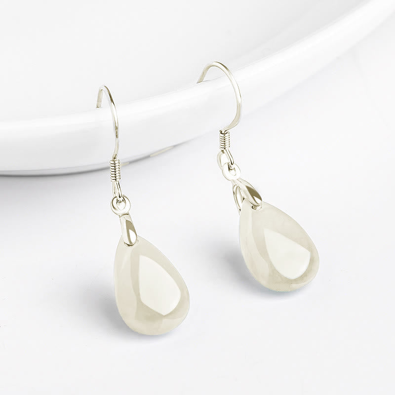 Jade Prosperity Drop Earrings | 925 Sterling Silver 32mm