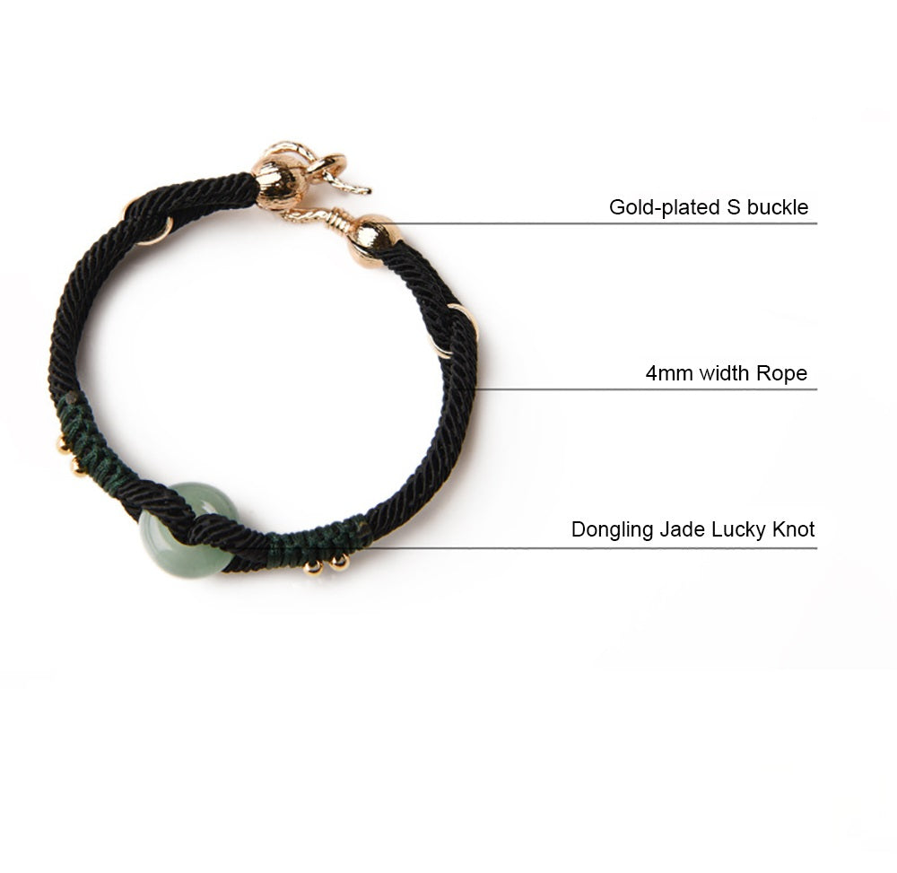 Jade Serenity: Handmade Braided Rope Bracelet