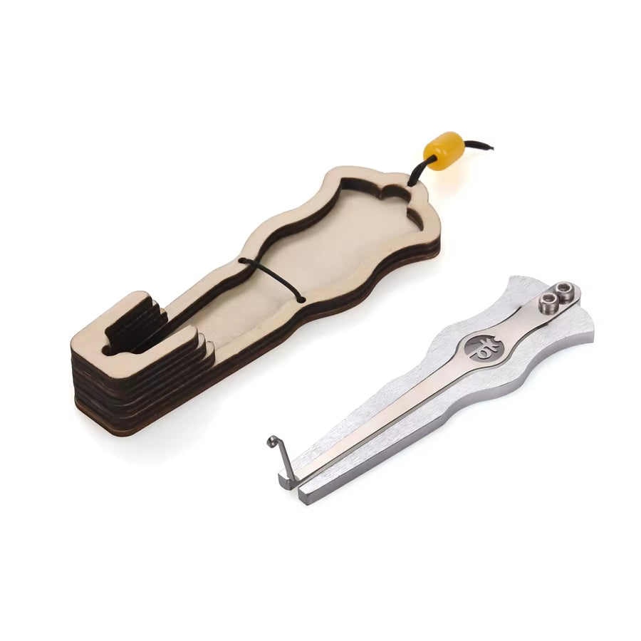 Decorative nail clipper with wooden holder for Jaw Mouth Harp Instrument E Major