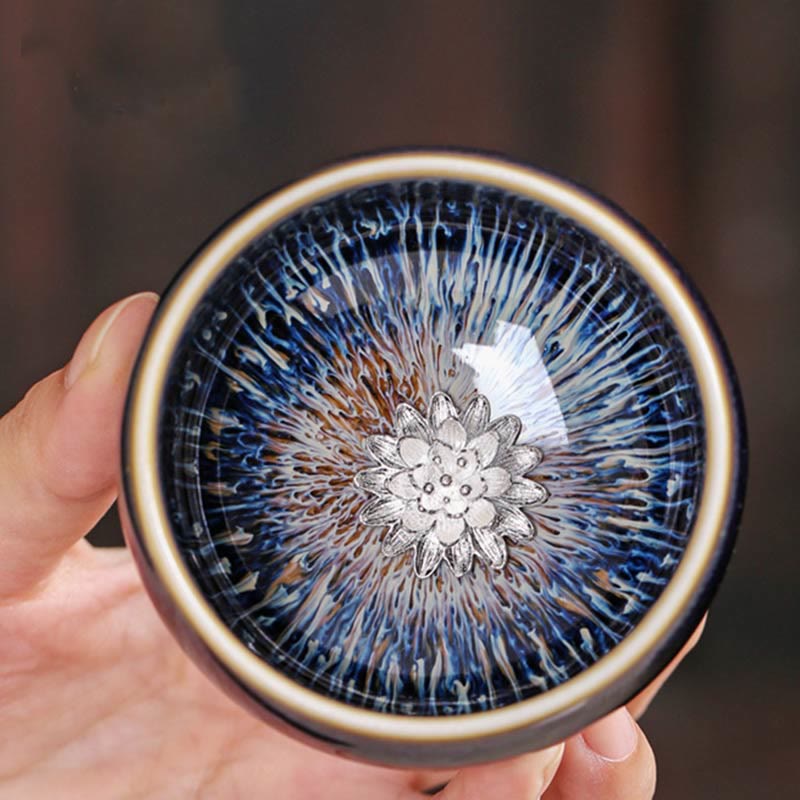 Jian Zhan Ceramic Teacup 70ml with Zodiac and Koi Fish