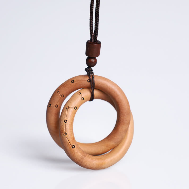 Jujube Wood Yin Yang Necklace with Qiankun Circle for Luck