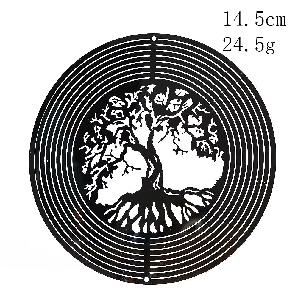 3D Rotating Wind Spinner Hanging Suncatchers Stainless Steel Mirror Reflection Wind Chimes Parts Decor Feng Shui Pendant Amulet