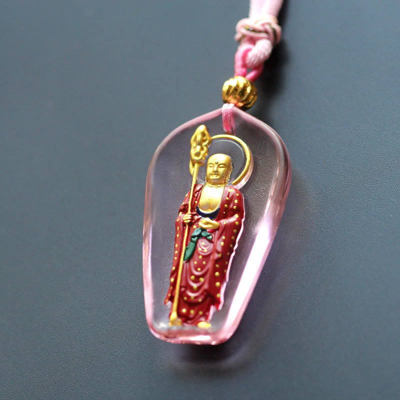 Ksitigarbha Buddha Liuli Crystal Compassion Necklace