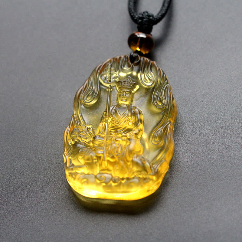 Ksitigarbha Liuli Crystal Serenity Buddha Necklace