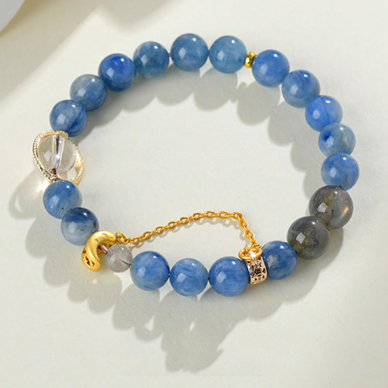 Kyanite Labradorite Crescent Moon Communication Bracelet