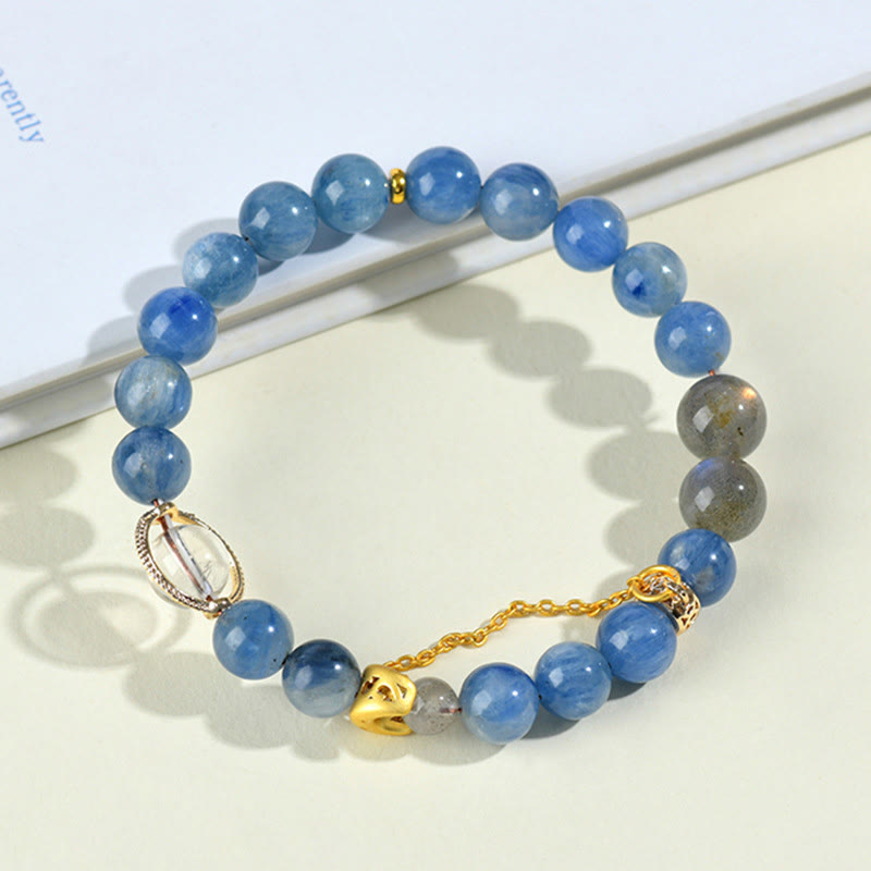 Kyanite Labradorite Crescent Moon Communication Bracelet