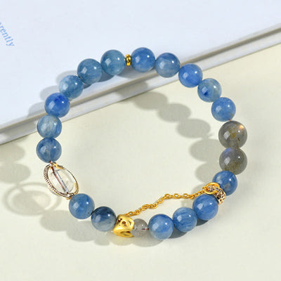 Kyanite Labradorite Crescent Moon Communication Bracelet