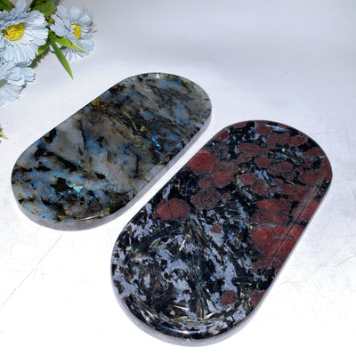 Labradorite & Astrophyllite Crystal Plate Carving 12-25 cm