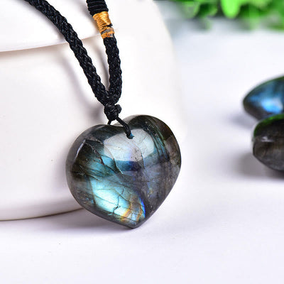 Labradorite Love Heart Support Necklace Pendant