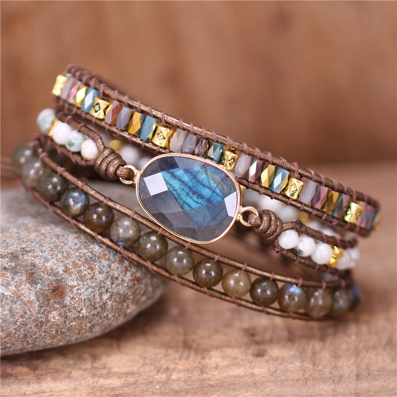 Labradorite Protection & Intuition Wrap Bracelet