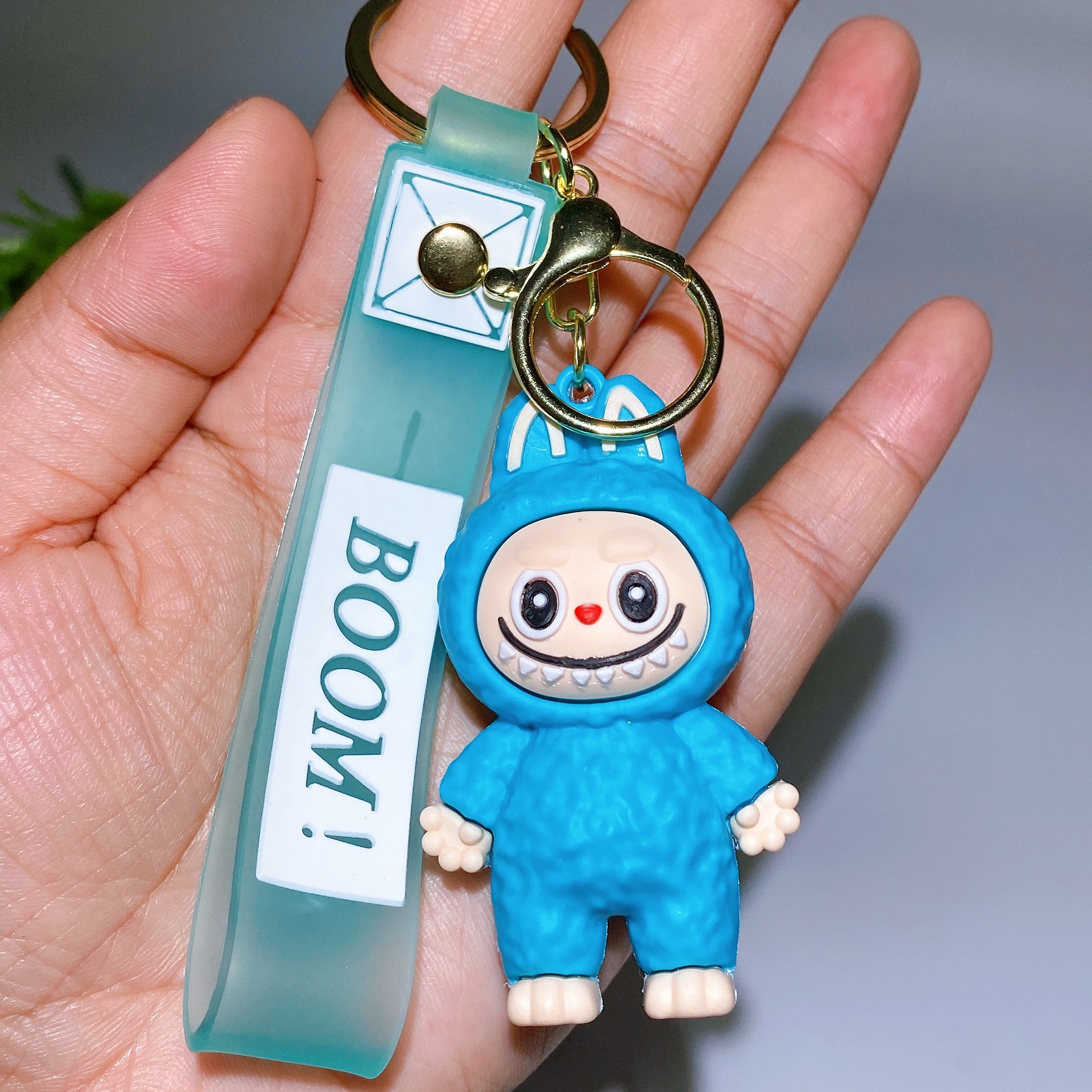 Labubu Resin Crystal Keychain for Car Hanging Charm