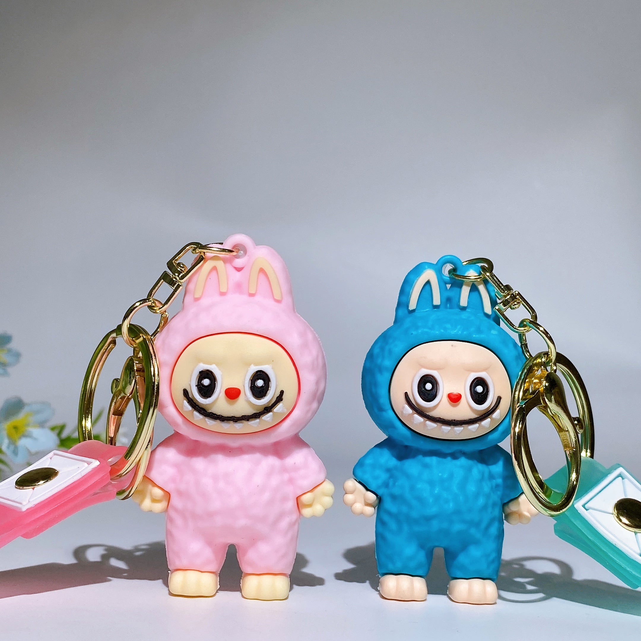 Labubu Resin Crystal Keychain for Car Hanging Charm