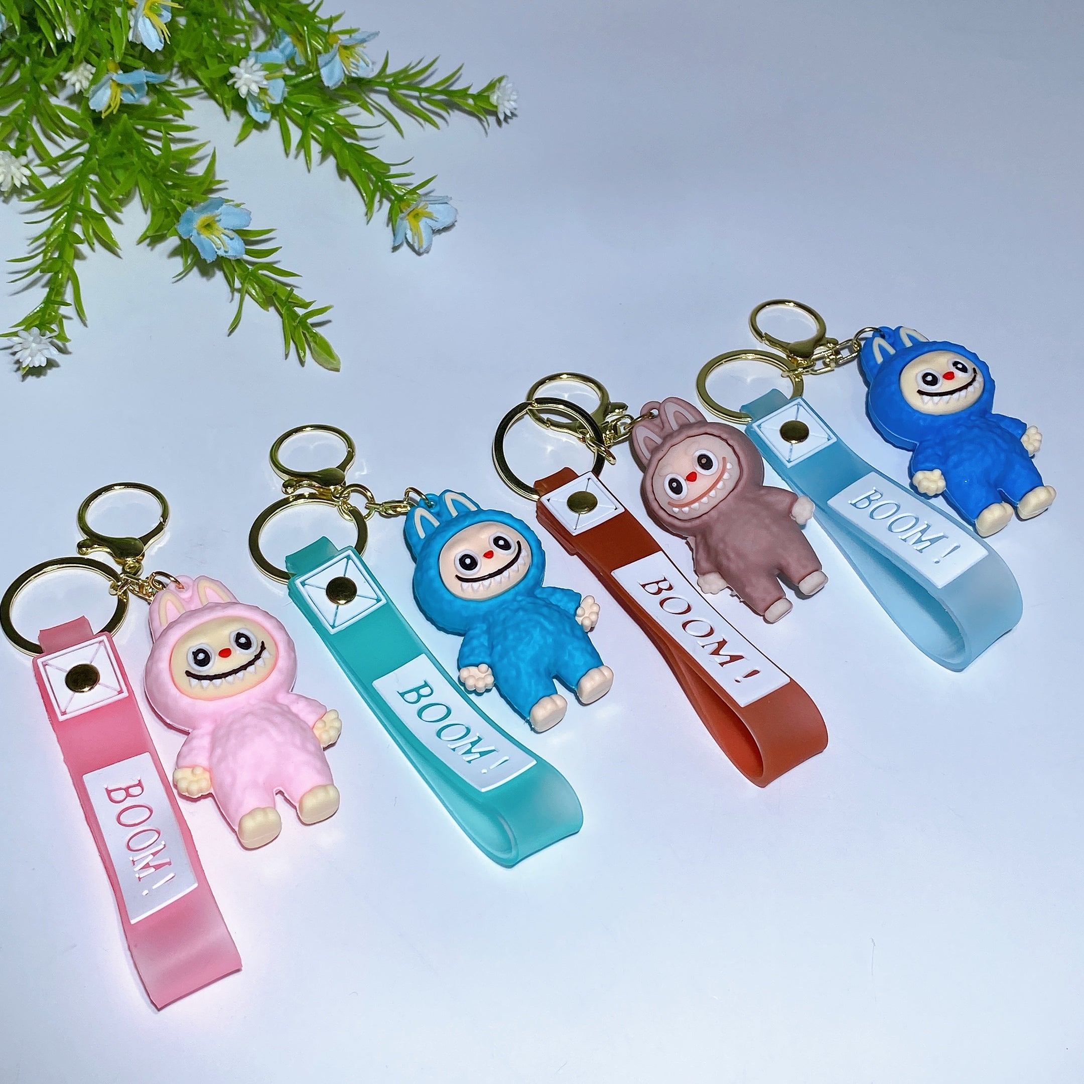 Labubu Resin Crystal Keychain for Car Hanging Charm