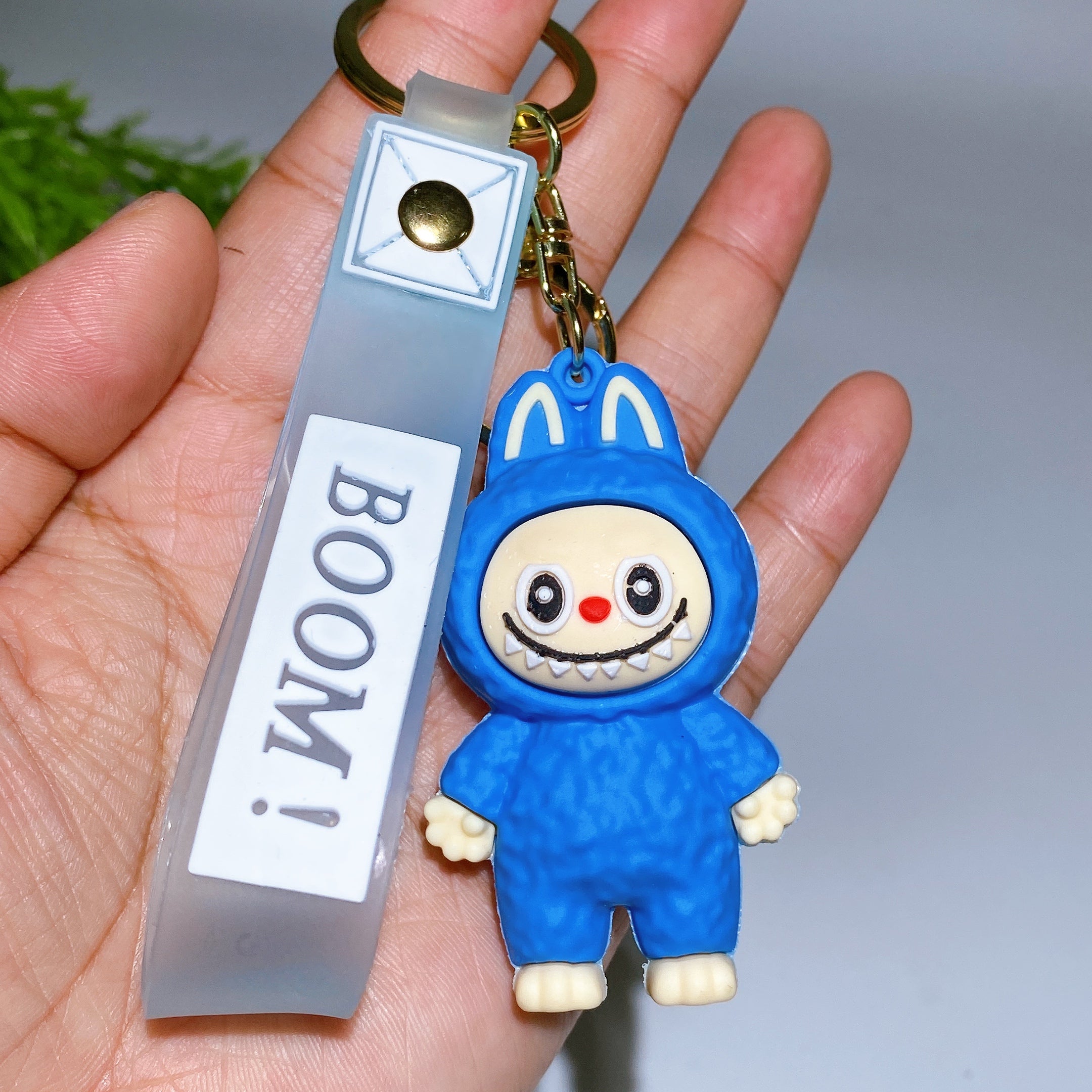 Labubu Resin Crystal Keychain for Car Hanging Charm