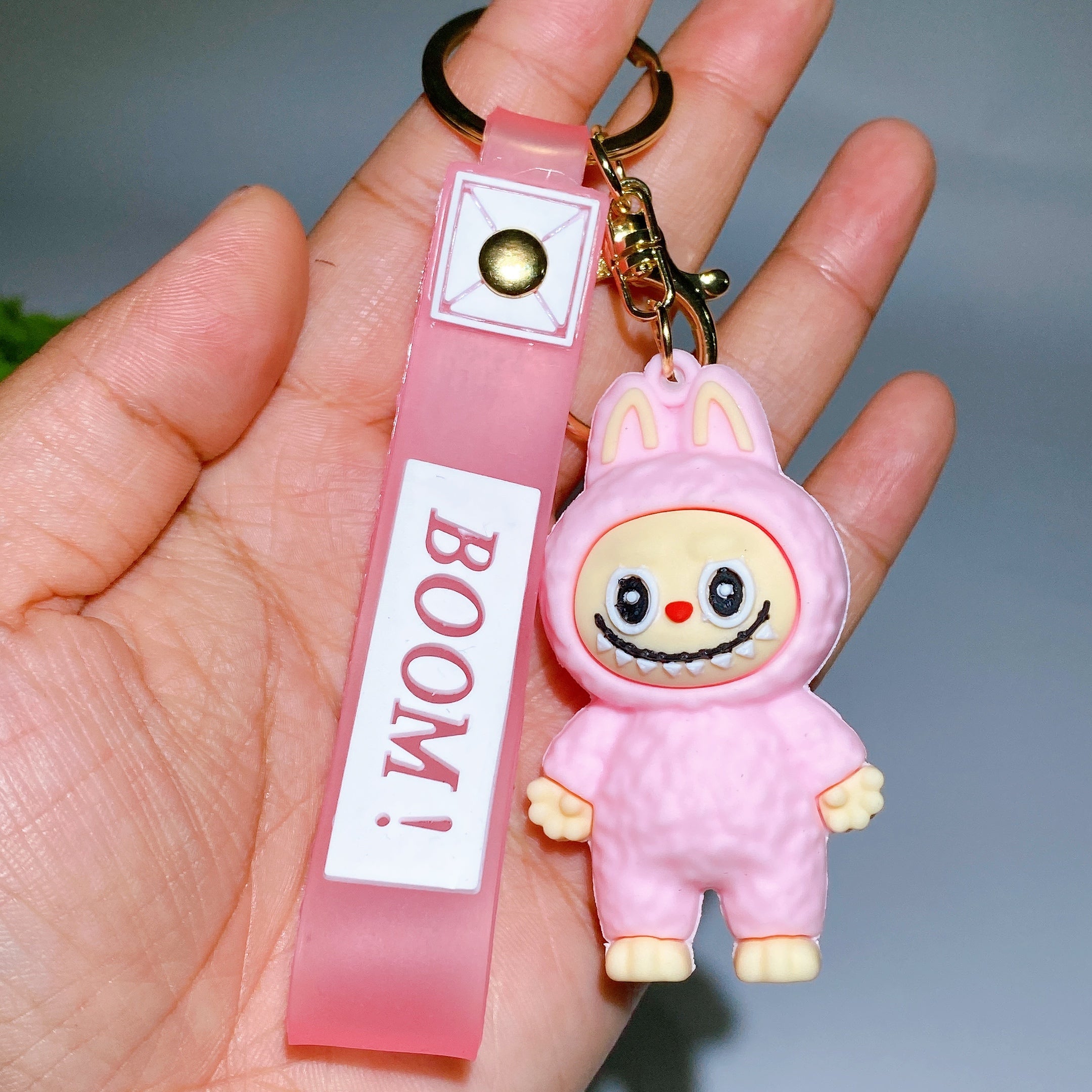 Labubu Resin Crystal Keychain for Car Hanging Charm