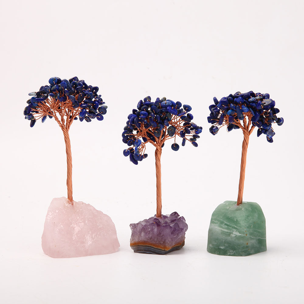 Lapis Crystal Tree with Natural Gemstone Base 12cm