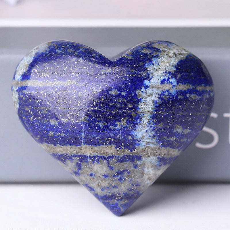 Lapis Lazuli Heart Crystal 2-2.5 Inch Carving for Healing